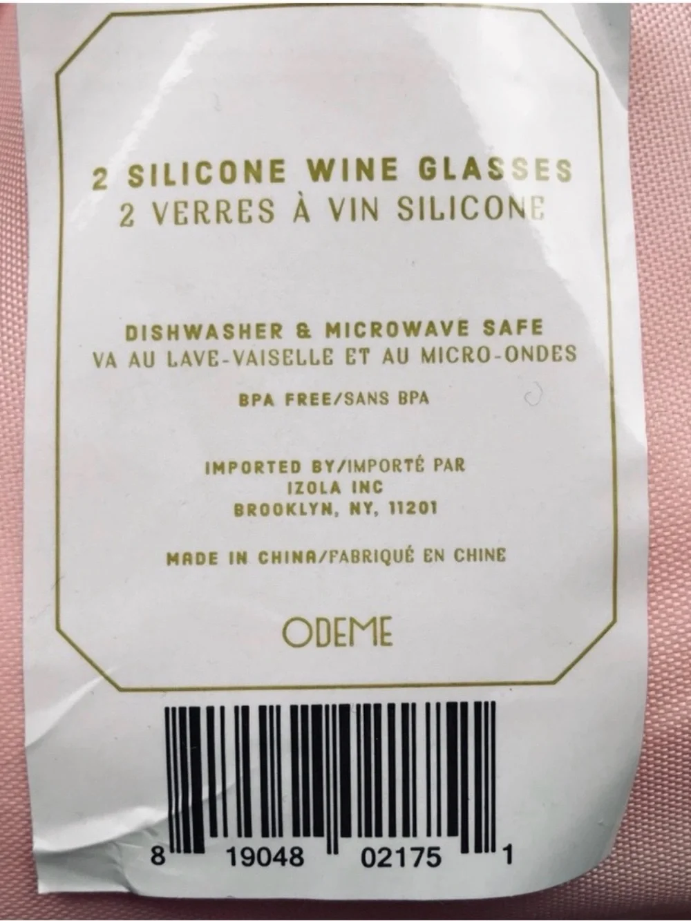 odeme silicone wine glasses. NWT. Dishwasher safe!